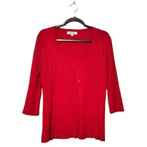Emanuel Ungaro Womens Cardigan Red L Sweater Silk Blend